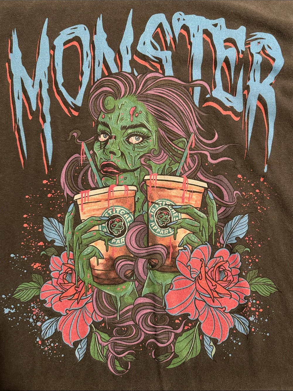 Momster Green Zombie Print Comfort Colors T-shirt